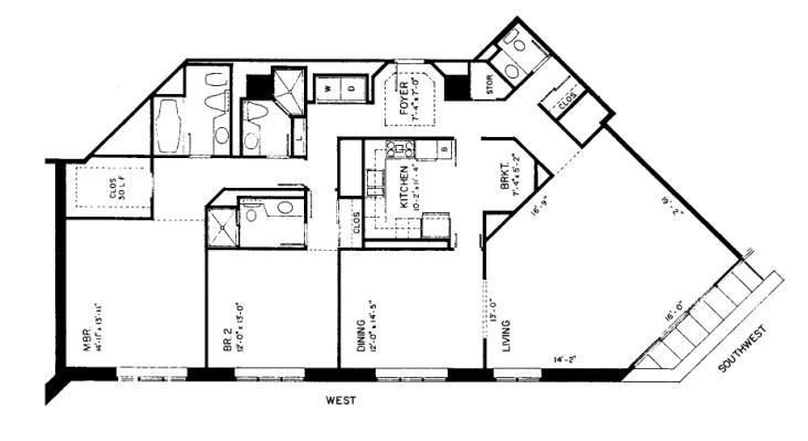 950 N Michigan Floorplan - 45F2 Tier